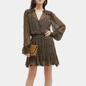 Veronica Beard Size 6 Sacchi Sheer Printed A-Line Mini Dress